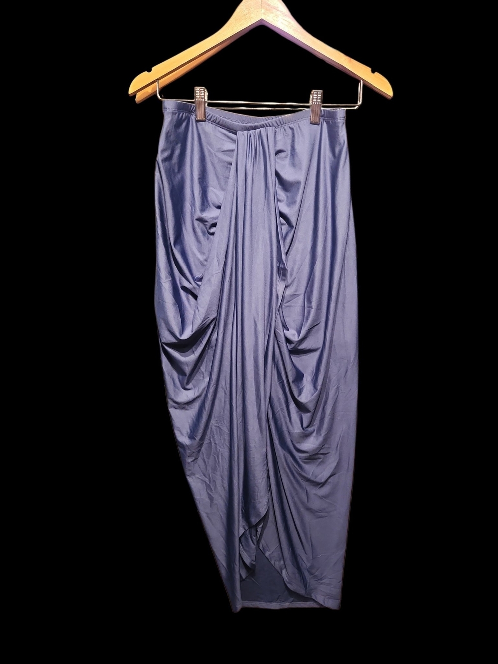 Draped Maxi Skirt - Slate Blue